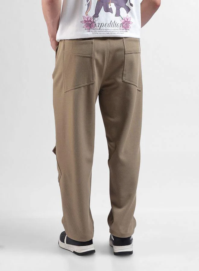 The Indian Garage Co Men Relaxed Fit Solid Side Pocket Mid-Rise Joggers