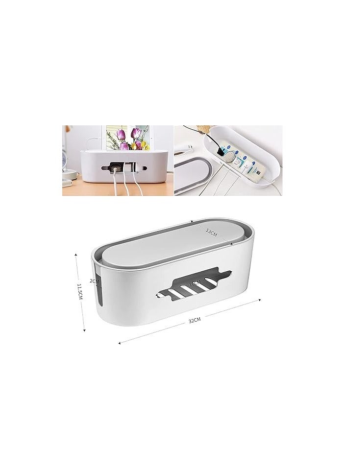 بروماس صندوق إدارة الكابلات من بروماس، صندوق منظم للكابلات الأرضية، منظم سلك لإخفاء شرائط الطاقة والأسلاك الكهربائية من مكتب أجهزة الكمبيوتر التلفزيونية، إخفاء الأسلاك للحفاظ على مرتبة للمكتب المنزلي - Image 4