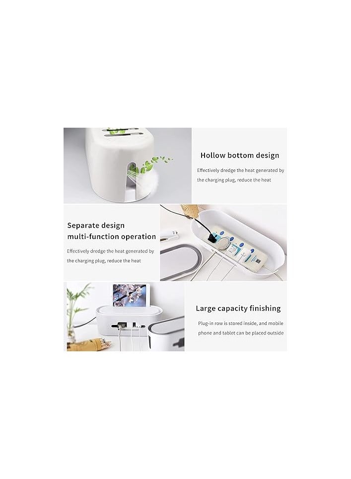 بروماس صندوق إدارة الكابلات من بروماس، صندوق منظم للكابلات الأرضية، منظم سلك لإخفاء شرائط الطاقة والأسلاك الكهربائية من مكتب أجهزة الكمبيوتر التلفزيونية، إخفاء الأسلاك للحفاظ على مرتبة للمكتب المنزلي - Image 5