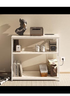 AGD Coffee Corner Table Entryway Table with Charging Port Corridor Living Room Table with Storage Shelf (White)  - Image 3
