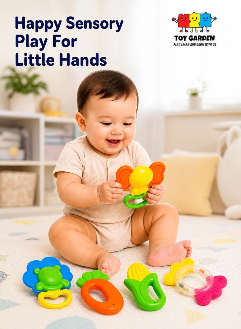 حديقة الألعاب مجموعة خشخيشات للأطفال – ناعمة وآمنة وملونة لتطوير حواس المولود وتخفيف آلام التسنين - Image 1