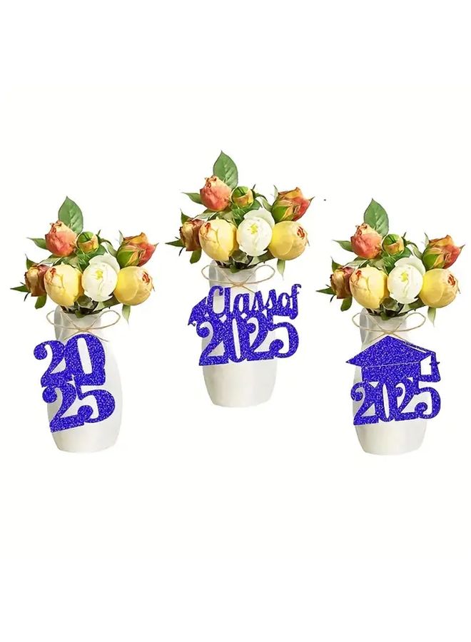 12Pcs Golden Graduation Party Decor Gift Tags 2025 Class of 2025 Cutouts - Image 3