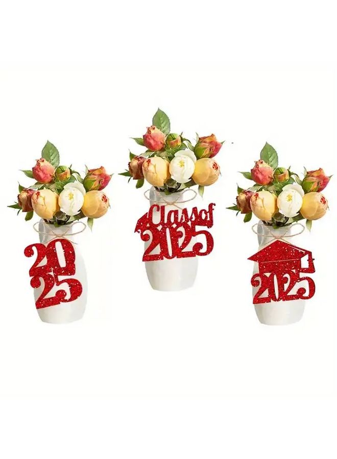 12Pcs Golden Graduation Party Decor Gift Tags 2025 Class of 2025 Cutouts - Image 4