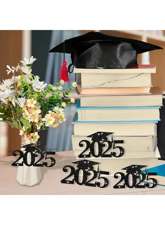 12Pcs Golden Graduation Party Decor Gift Tags 2025 Class of 2025 Cutouts - Image 5