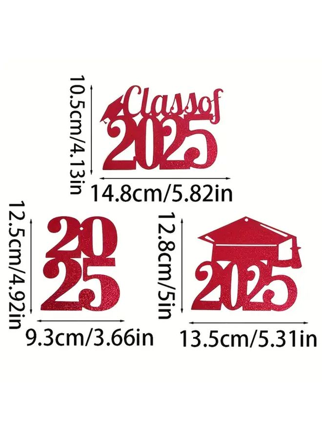 12Pcs Golden Graduation Party Decor Gift Tags 2025 Class of 2025 Cutouts - Image 2