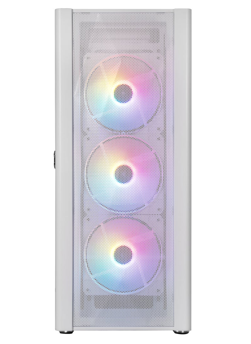 جالاكس علبة كمبيوتر GALAX (REV-06)، 4 مراوح تجميع RGB مسبقة التثبيت، تصميم هريس بسيط، ATX، M-ATX، ITX، 4 مراوح ARGB، ATX، M-ATX، ITX، اللوحة الأمامية - ABS، غطاء شبكي، اللوحة العلوية - غطاء معدني، زجاج مقسّى على اليسار، غطاء معدني على اليمين، 3.5 بوصة (HDD)-2، 2.5 بوصة (SSD)-3، أزرار إدخال/إخراج -2، منفذ(ات) USB1.1-0، منفذ(ات) USB2.0-2، منفذ(ات) USB3.0-1، دعم صوت عالي الدقة-1، دعم تبريد مائي (بحجم المبرد) | أبيض  - Image 3