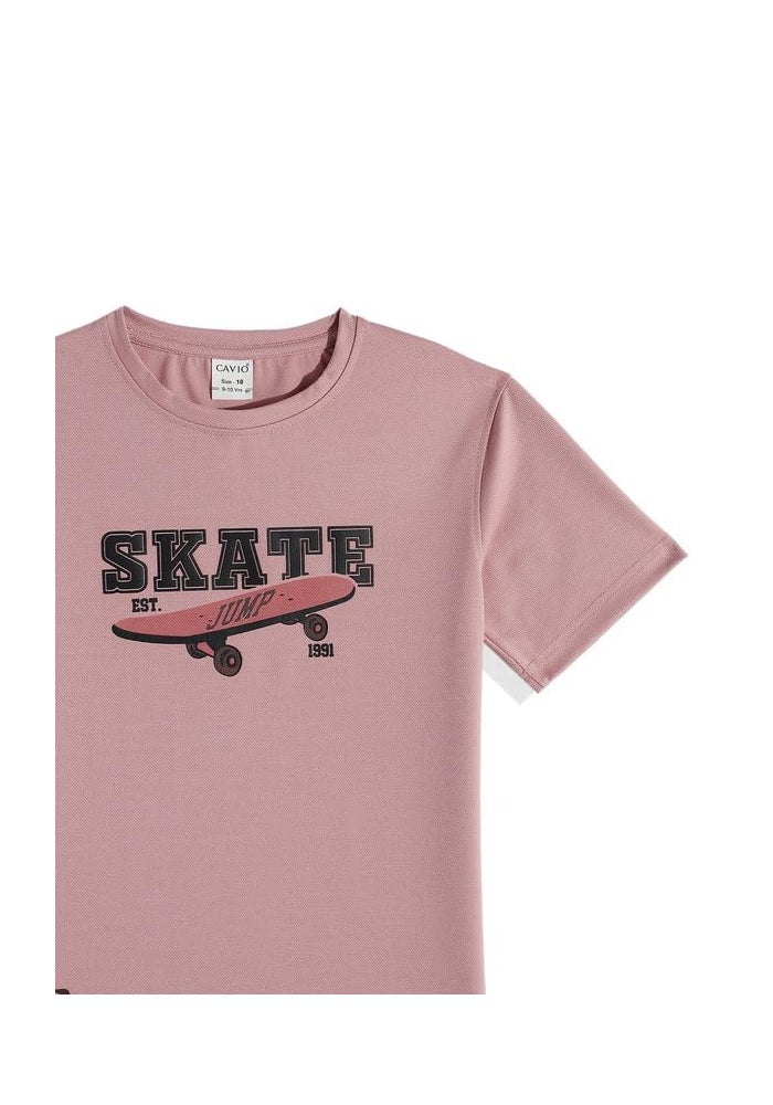 CAVIO Boys Skate Graphic T-Shirt and Shorts Set - Casual Cotton Blend Co-Ord Set - Image 3