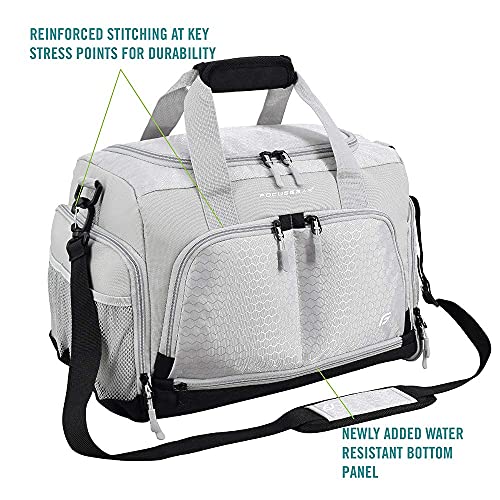 FocusGear Ultimate Gym Bag 2.0: The Durable Crowdsource Designed Duffel Bag with 10 Optimal Compartments Including Water Resistant Pouch (Silver, Small (15")) - Image 2