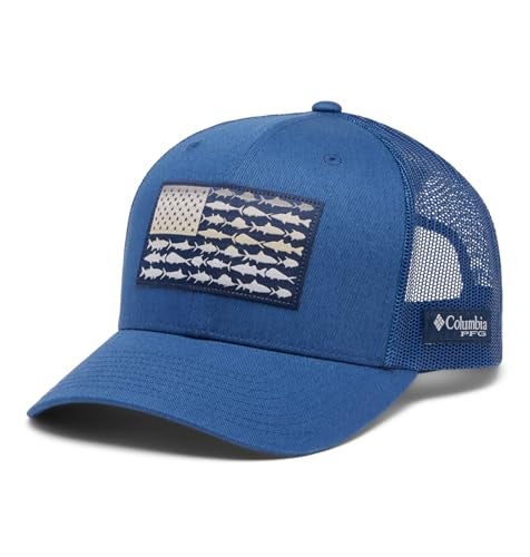 Columbia Unisex PFG Fish Flag Mesh Snap Back CarbonCollegiate Navy One Size - Image 1