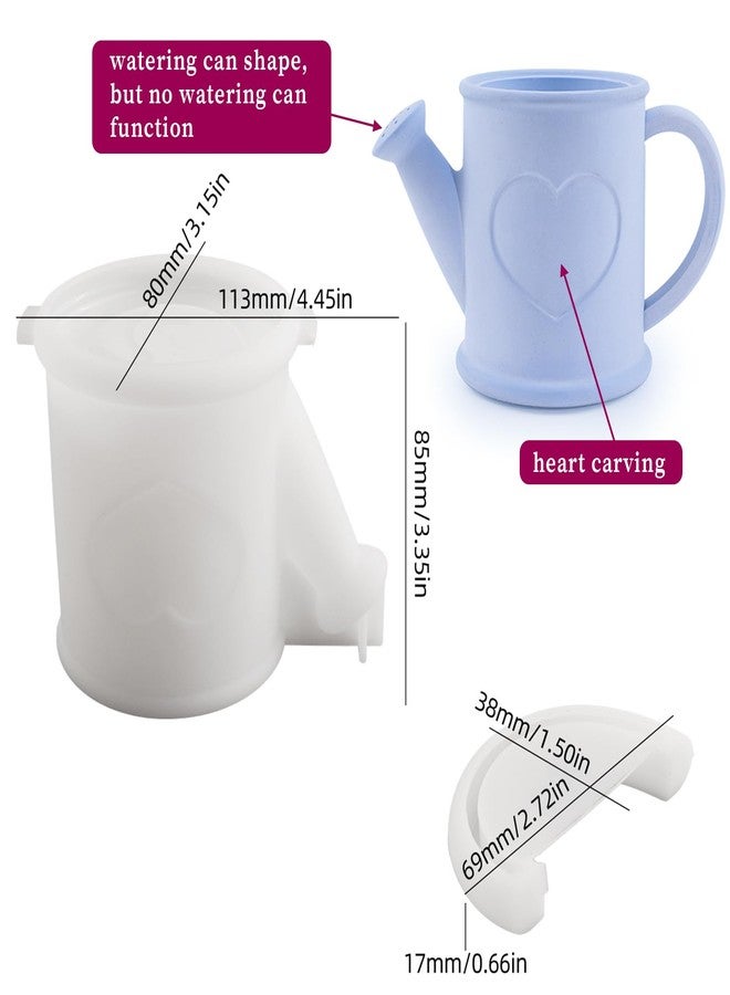 Wehous Candle Holder Silicone Mold, Watering Can Shape Container Resin Molds, Unique Storage Jar Succulent Planter Pot Jewelry Trinket Makeup Holder Epoxy Resin Concrete Cement Mold DIY Home Decor - Image 3
