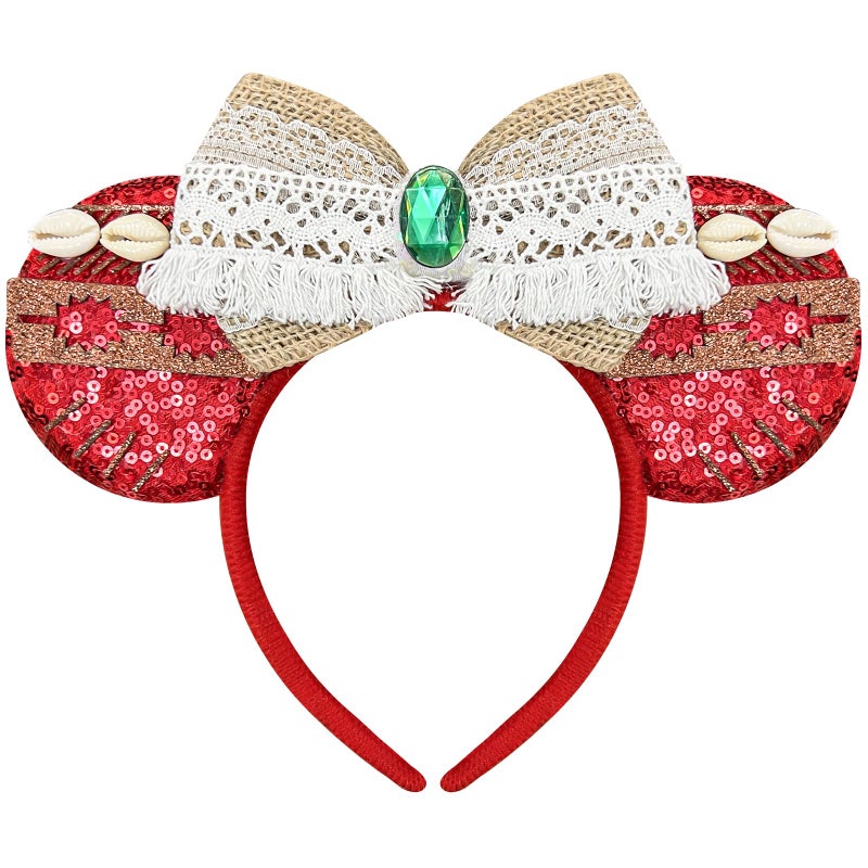 Bmobuo Mouse Ears Headband Red Ocean Headband for Adult Women Costume Headwear for Theme Party Princess Cosplay Hawaii Party Birthday Party