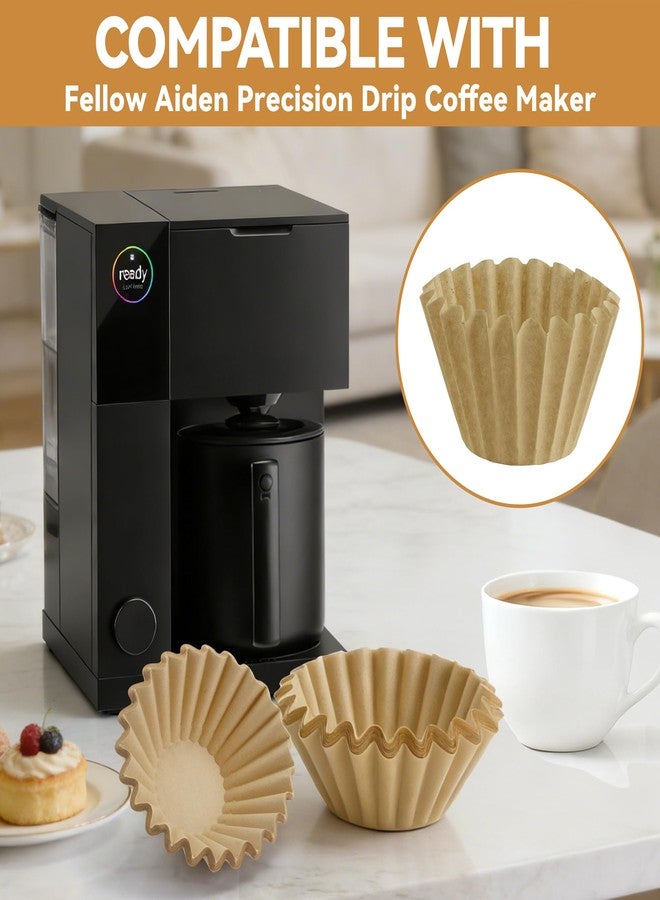 brikinte Coffee Filters Compatible with Fellow Coffee Maker, 200 Pcs Extra-Deep Bowl Design Filter Paper for Fellow Aiden Precision 10 Cup Batch Brew Basket - Image 2