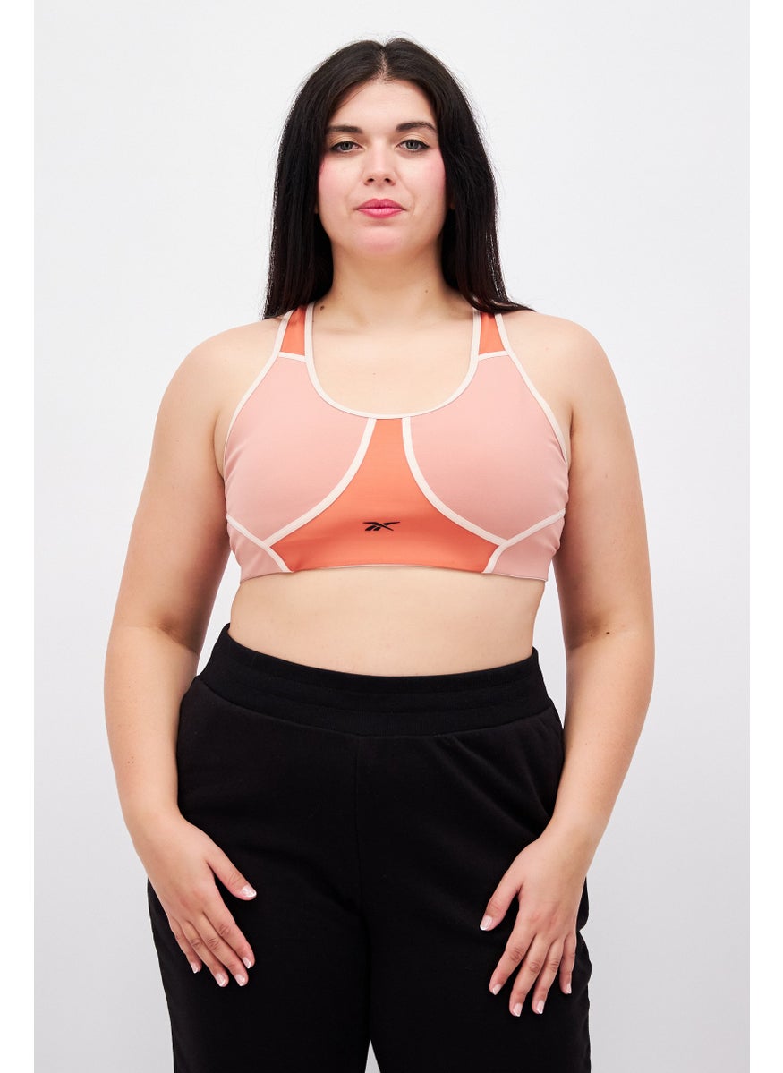 Reebok Women Padded Plain Sport Bra, Light Pink  - Image 1
