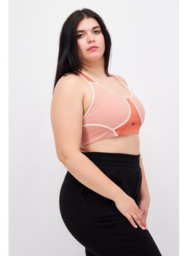 Reebok Women Padded Plain Sport Bra, Light Pink  - Image 3