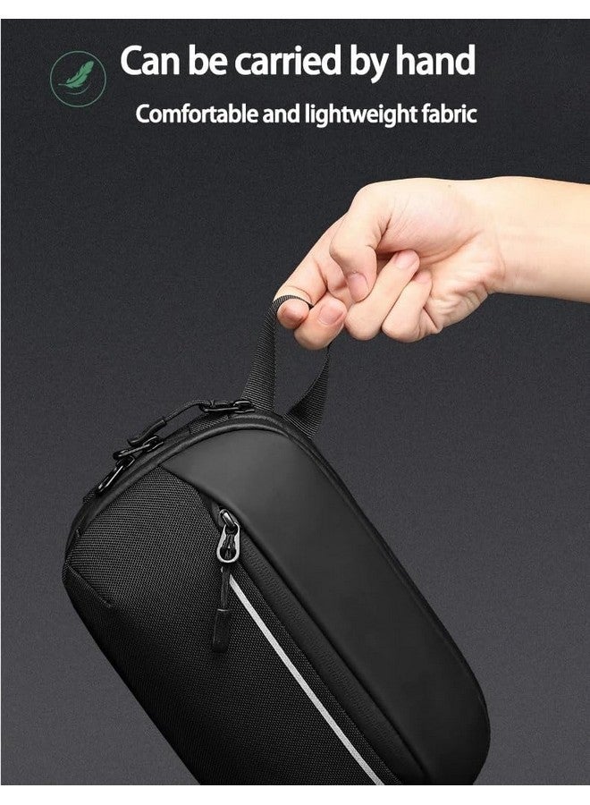 Aepigo Waist Bags Pack Travel Handy Hiking Zip Pouch Document Money Phone Belt Sport Bag for Men and Women and Adult (Black) - Image 2