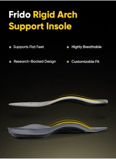 Frido Frido Rigid Arch Support Shoe Insole for Flat Feet, For Feet Pain Plantar Fasciitis & Heel Spurs, Trimmable Orthotic Shoe Inserts For Proper Foot Alignment (Pack of 1)  - Image 2