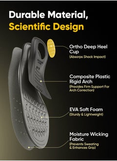 Frido Frido Rigid Arch Support Shoe Insole for Flat Feet, For Feet Pain Plantar Fasciitis & Heel Spurs, Trimmable Orthotic Shoe Inserts For Proper Foot Alignment (Pack of 1)  - Image 5