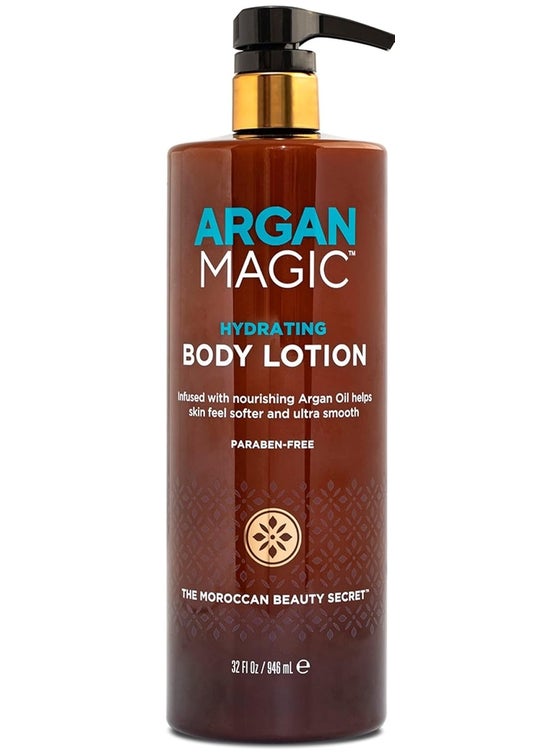 Argan Magic Hydrating Body Lotion with Argan Oil  Shea Butter for Dry Skin  Nourishes Skin Restores Moisture Smooths  Softens  NonGreasy Formula  Paraben Free 32 oz