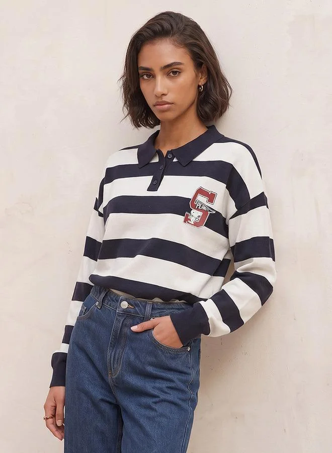 SP Characters Snoopy Sweatshirt with Button Placket
