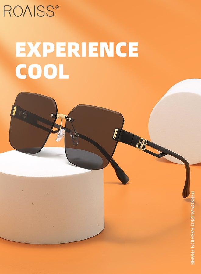 رويس نظارات شمسية مربعة للنساء، نظارات شمسية بحماية من الأشعة فوق البنفسجية 400 مع أذرع عصرية، نظارات شمسية أنيقة للنساء مع حافظة نظارات، 61 مم - Image 5
