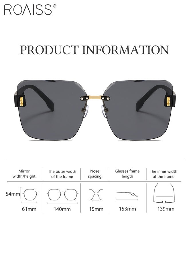 رويس نظارات شمسية مربعة للنساء، نظارات شمسية بحماية من الأشعة فوق البنفسجية 400 مع أذرع عصرية، نظارات شمسية أنيقة للنساء مع حافظة نظارات، 61 مم - Image 3