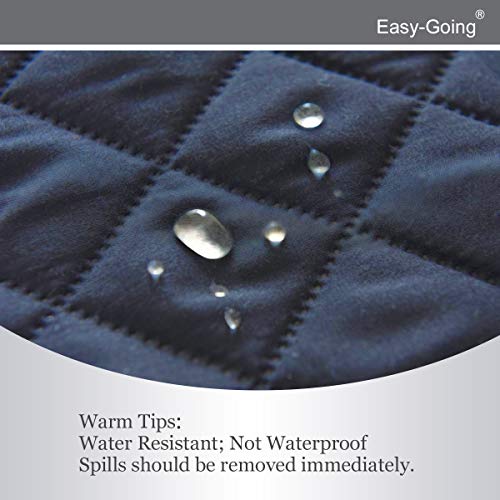 Easy-Going Reversible Couch Cover for 3 Cushion Couch Sofa Cover for Dogs Water Resistant Furniture Protector Cover with Foam Sticks Elastic Straps for Pet Cat (Sofa, Dark Blue/Light Blue) - Image 4