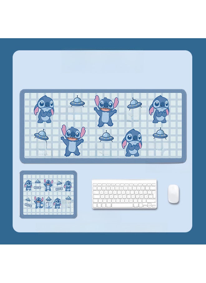 Generic - Stitch Mouse Pad Oversized Cute Girl's Office Large Computer Desktop Keyboard Pad Thickened Lock Edge Desk Pad-Color:300x250x3mm-Pattern:Stig 016 - Image 1