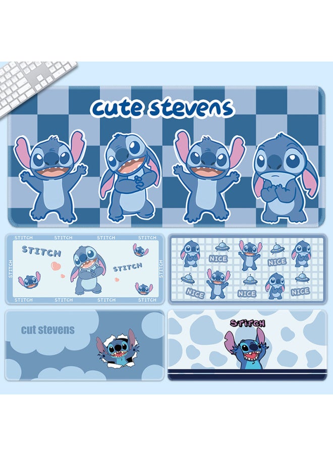 Generic - Stitch Mouse Pad Oversized Cute Girl's Office Large Computer Desktop Keyboard Pad Thickened Lock Edge Desk Pad-Color:300x250x3mm-Pattern:Stig 016 - Image 1