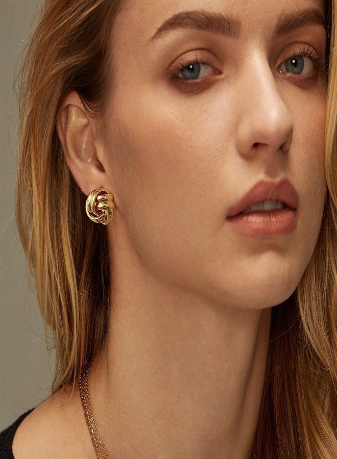 FANZE Gold Earrings Trendy, Chunky Earrings, Drop Stud Gold Statement Earrings, Big Earrings for Women Jewelry Gift - Image 3