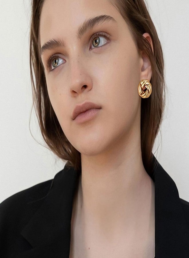 FANZE Gold Earrings Trendy, Chunky Earrings, Drop Stud Gold Statement Earrings, Big Earrings for Women Jewelry Gift - Image 4