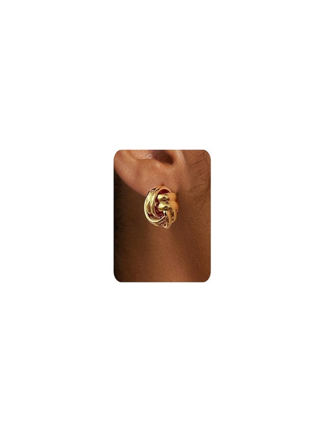 FANZE Gold Earrings Trendy, Chunky Earrings, Drop Stud Gold Statement Earrings, Big Earrings for Women Jewelry Gift - Image 1