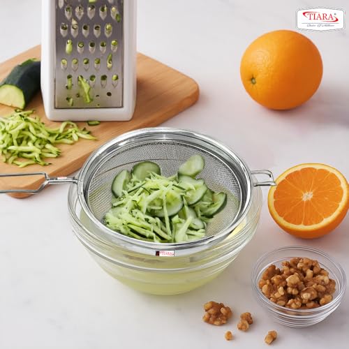 TIARA - MAX Juice Strainer No 6 Diameter 14.5 cm Soup Strainer Steel Liquid Filter Food Grade Mesh, Sieve for Kitchen, channi,Rice Strainer, Fruit Strainer (34L x 14.5W x 7H cm, Silver) - Image 4