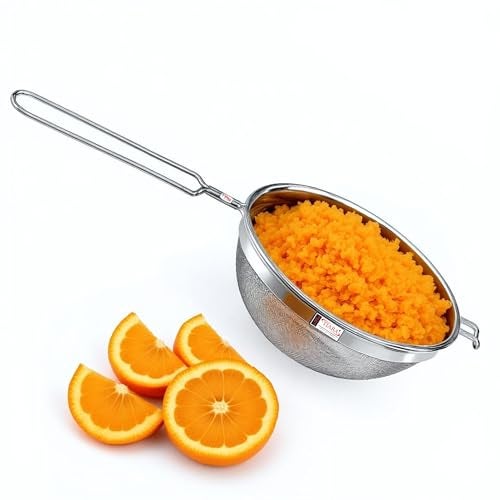 TIARA - MAX Juice Strainer No 6 Diameter 14.5 cm Soup Strainer Steel Liquid Filter Food Grade Mesh, Sieve for Kitchen, channi,Rice Strainer, Fruit Strainer (34L x 14.5W x 7H cm, Silver) - Image 1