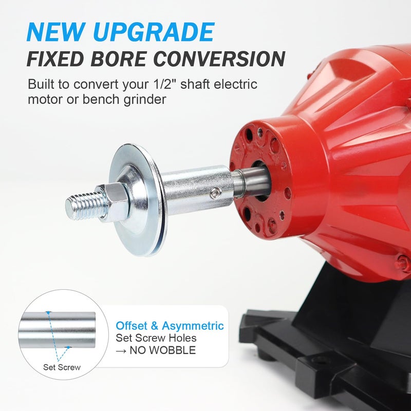 BLSGBUIDING 1/2" Fixed Bore Shaft Arbor Extension - No Wobble for Buffing Grinding Wheels/For Bench Grinder - Right 1 Pack (Steel) - Image 3