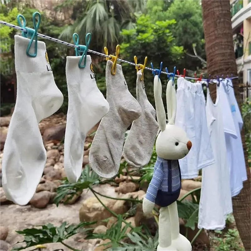 Portable Retractable Travel Clothesline 3 Pack Non Slip Drying Rope Blue - Image 4