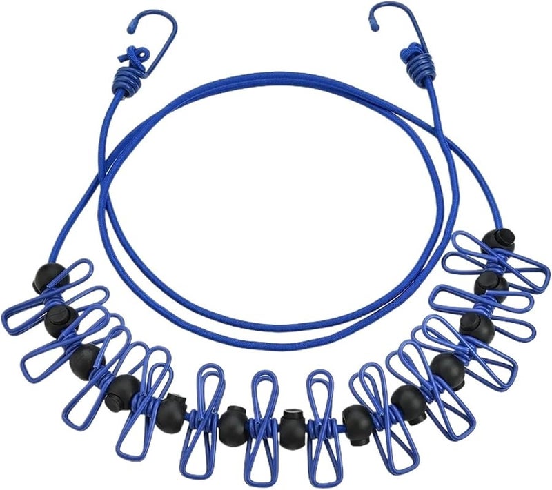 Portable Retractable Travel Clothesline 3 Pack Non Slip Drying Rope Blue - Image 1