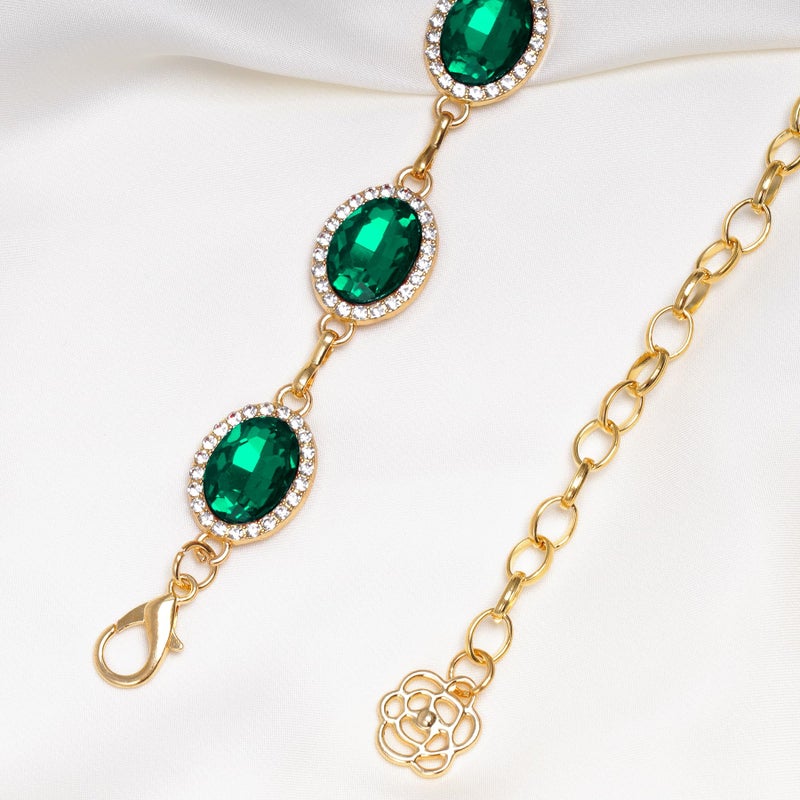 phnydreg Green Western Belt for Women Metal Cowgirl Waist Chain Belt for Dresses Jeans (Green) - Image 4