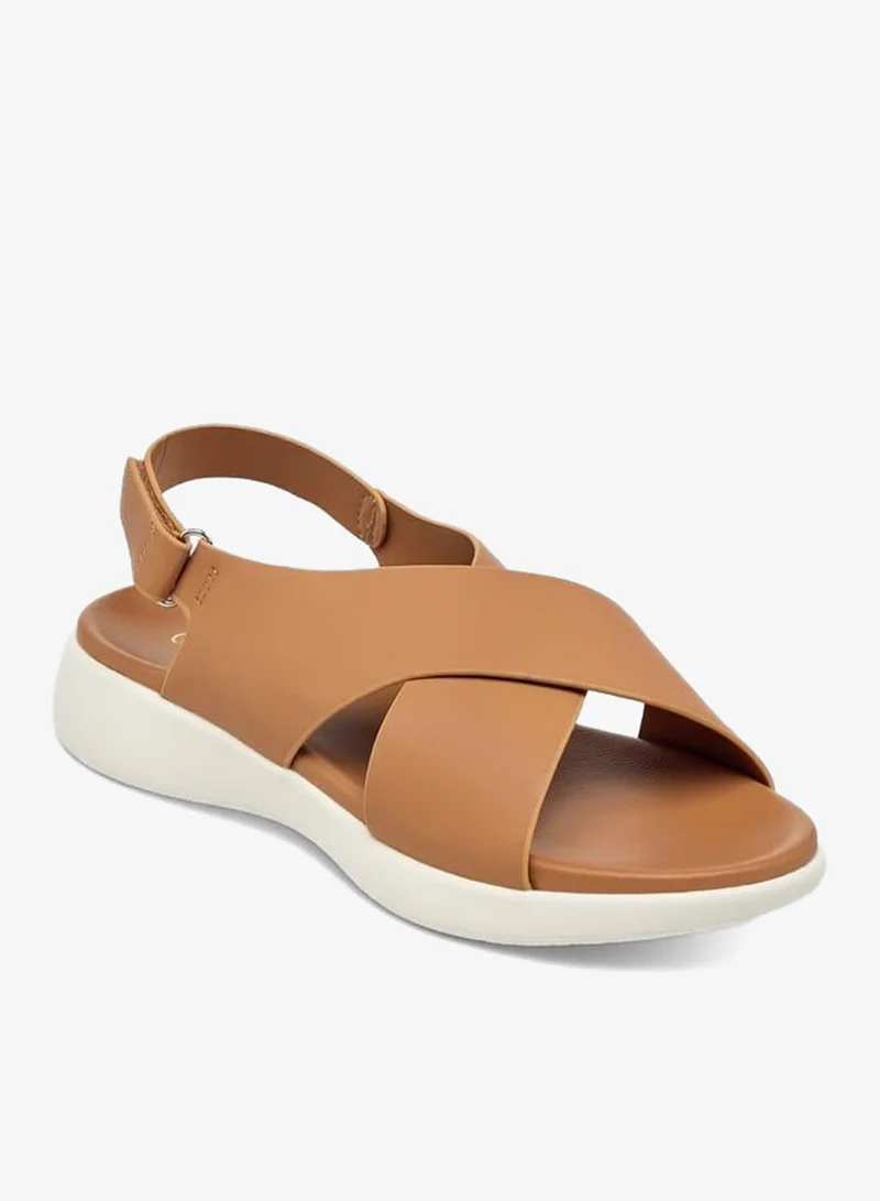 لو كونفورت صنادل نسائية بحزام متقاطع مع إغلاق بخطاف وحلقة