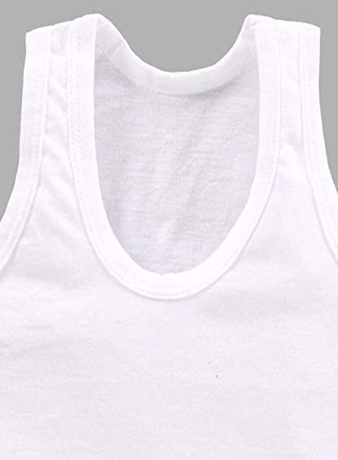 KEATY pure soft cotton baniyan baby vest unisex innerwear multicolor vest white vest for boy and girls pack of 4 (12-18 months, white vest) - Image 4