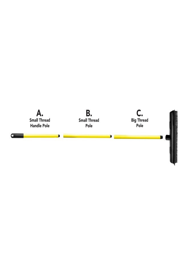 FURemover Sweep Pet Hair Rubber Broom with Squeegee and Attachable Microfiber Cloth and 47” Handle for Tile, Carpet and Hardwood - Image 3
