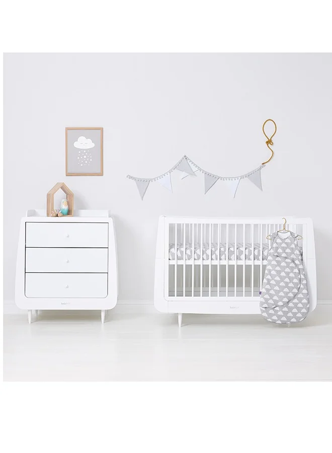 سنوز Pack of 2 Pod Moses Basket Pram Fitted Sheet, Fits Both Moses Basket And Pram, Long - Lasting Quality, Infant, Baby, Toddler, Kids, Patterncloud Nine, Fitted Sheet Size - 35X75Cm (Max.)