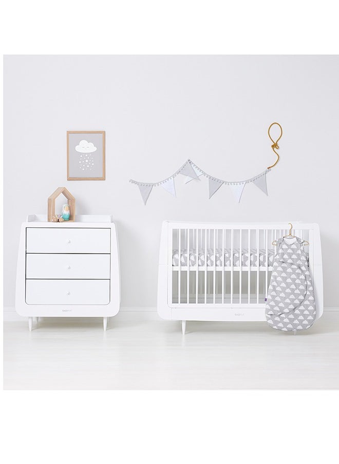 Snuz - Pack of 2 Pod Moses Basket Pram Fitted Sheet, Fits Both Moses Basket And Pram, Long - Lasting Quality, Infant, Baby, Toddler, Kids, Patterncloud Nine, Fitted Sheet Size - 35X75Cm (Max.) - Image 1