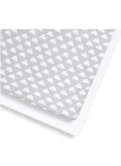 Snuz Pack of 2 Pod Moses Basket Pram Fitted Sheet, Fits Both Moses Basket And Pram, Long - Lasting Quality, Infant, Baby, Toddler, Kids, Patterncloud Nine, Fitted Sheet Size - 35X75Cm (Max.)  - Image 5