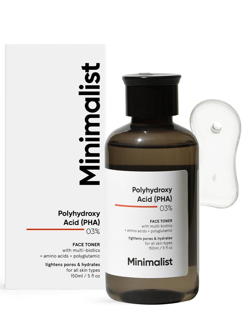 منيماليست تونر PHA للوجه 150 مل لشد المسام وتقشير خفيف للبشرة الدهنية المعرضة لحب الشباب الحساسة والعادية تونر ترطيب للوجه للبشرة المتوهجة - Image 1