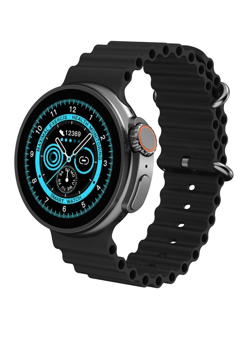 iBRIT S9 Max Smart Watch iBrit 2 Inches HD Display, 2 Straps Black / Cloud Grey, Wireless Charger - Image 1