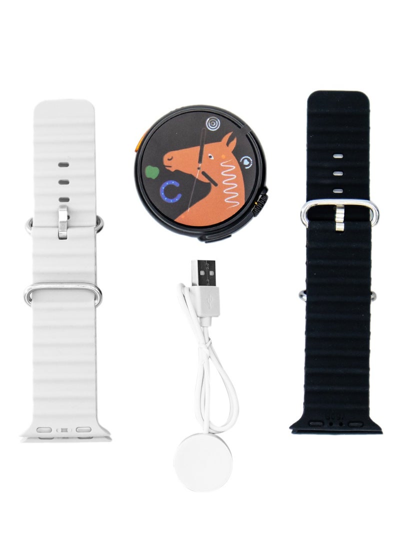 iBRIT S9 Max Smart Watch iBrit 2 Inches HD Display, 2 Straps Black / Cloud Grey, Wireless Charger - Image 3