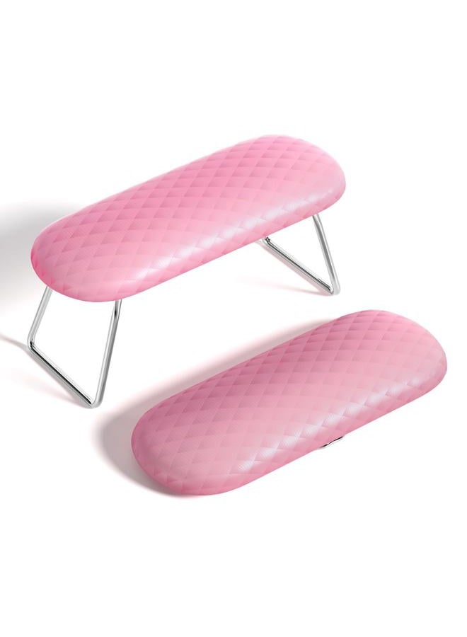 AORAEM Nail Arm Rest, Microfiber Leather Manicure Hand Pillow Professional Nail Rest Cushion Table Desk Station for Salon Use (Pink) - Image 1
