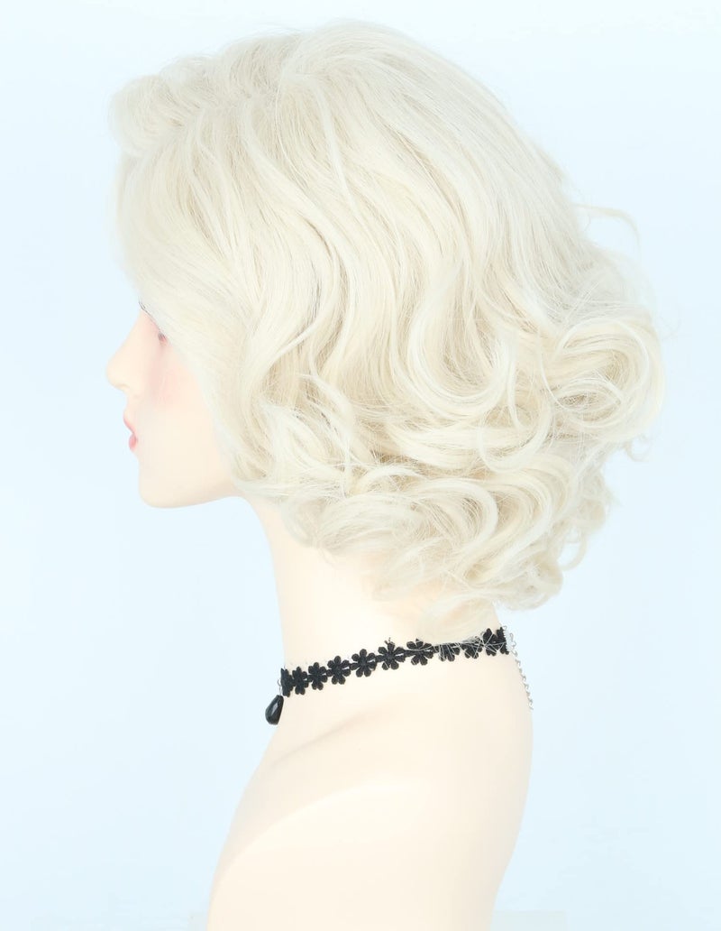 LeMarnia Women's Wigs Short Curly Platinum Blonde Wigs for Women 1920s Vintage Wigs Halloween Costume Theme Party Wig - Image 4