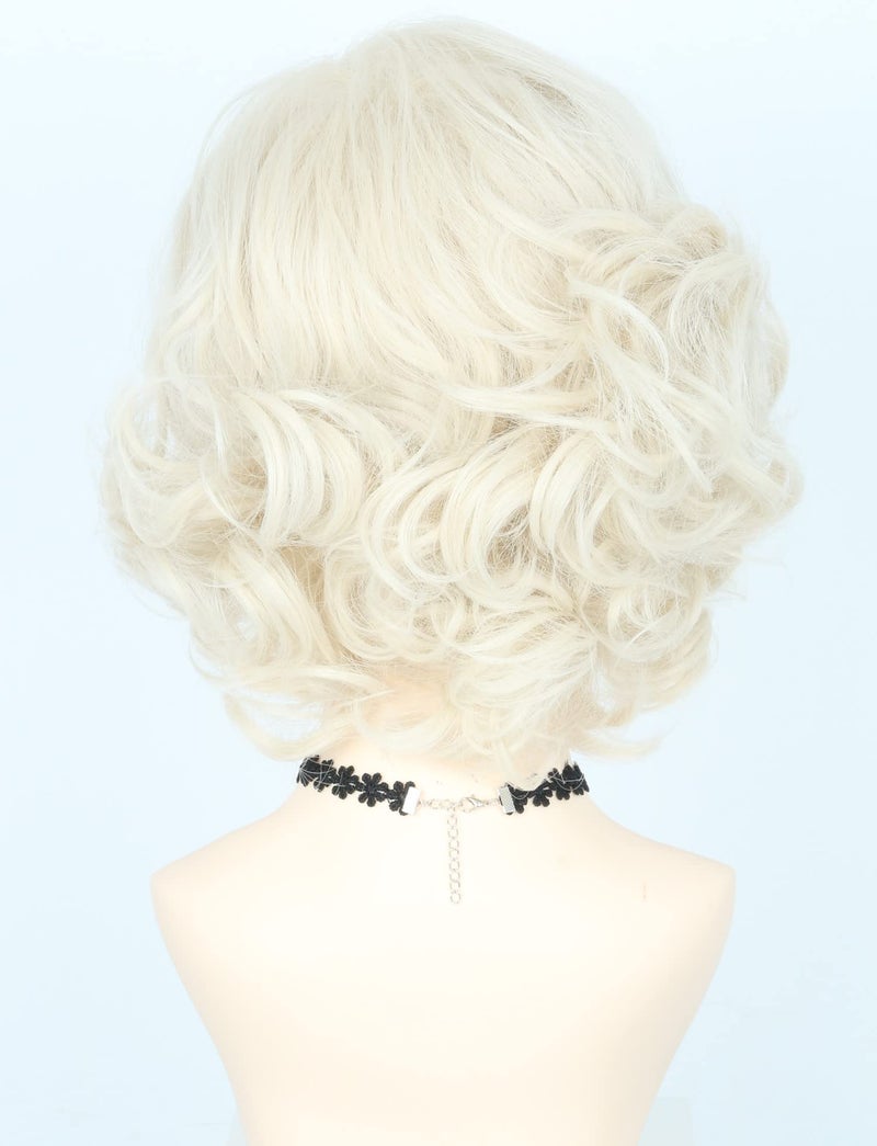 LeMarnia Women's Wigs Short Curly Platinum Blonde Wigs for Women 1920s Vintage Wigs Halloween Costume Theme Party Wig - Image 5