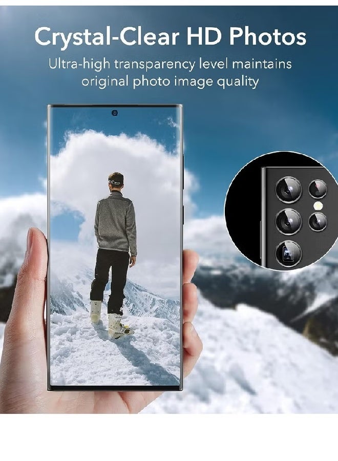 AROAQ Camera Lens Protectors for Samsung Galaxy S23 Ultra – 5-Piece Set, Ultra-Thin Tempered Glass with Aluminum Edging, Scratch-Resistant, Easy Installation (Black) - Image 4
